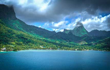 Moorea Mountains Polynesia French Picture