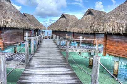 Bora-Bora Vacation Tropical Over-Water-Bungalows Picture