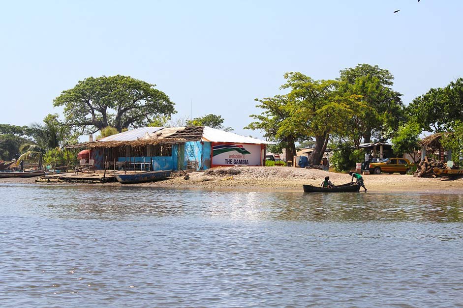 Africa Fishing-Village Gambia River-Scene