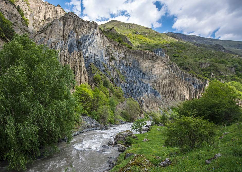 River Valley Caucasus Georgia