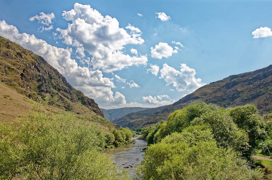 Landscape River Kura Georgia