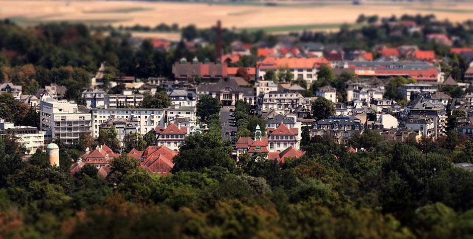 Thumbnail-View Tilt-Shift Bad-Nauheim-Germany City