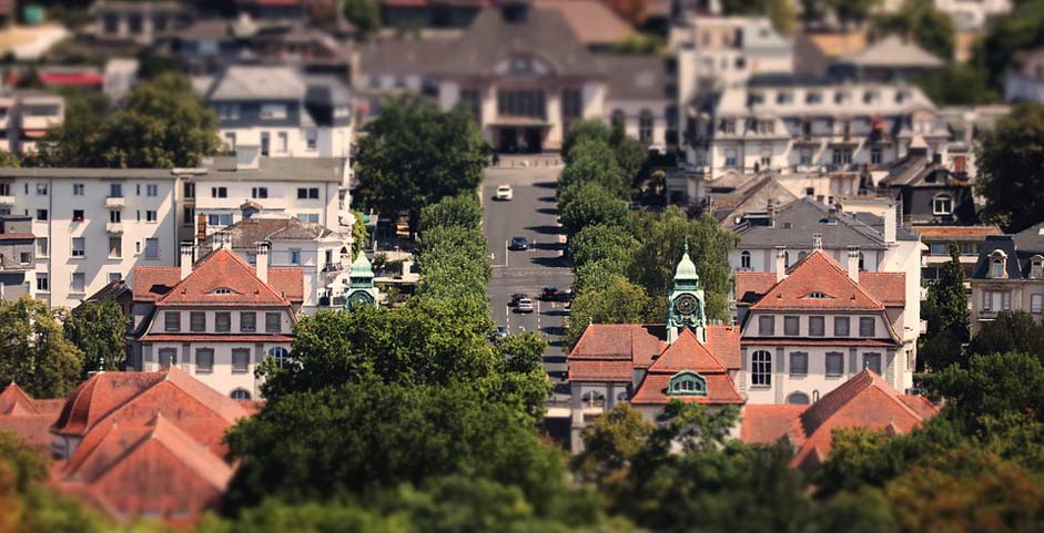 Thumbnail-View Tilt-Shift Bad-Nauheim-Germany City