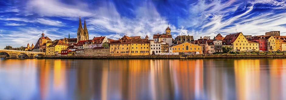 Danube Historic-Center Regensburg Panorama