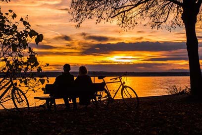 Sunset Abendstimmung Lake-Constance Couple Picture