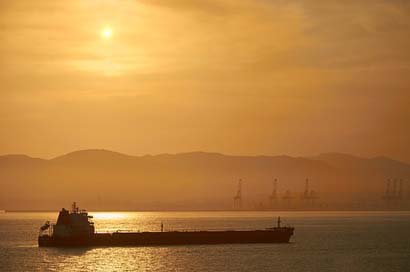 Sunset Sea Oil-Tanker Tanker Picture