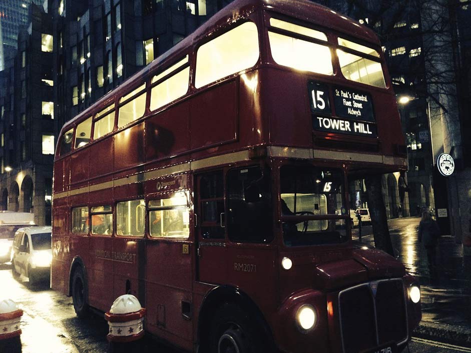 Night England London Bus