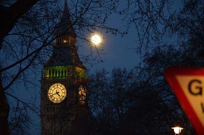 London Night Big-Ben Moon Picture