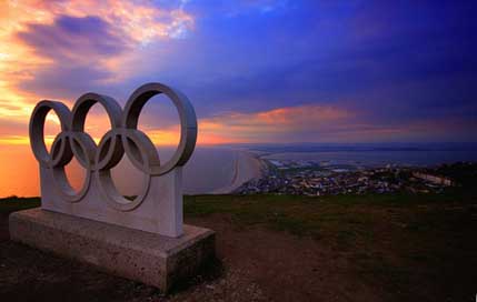 Portland Sunset Rings Olympic Picture