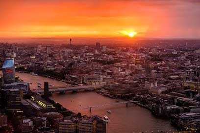 London River Sunset Skyline Picture