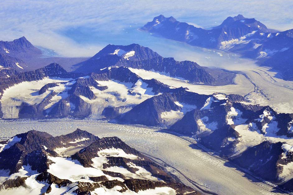 Mountains Snow Aerial Greenland