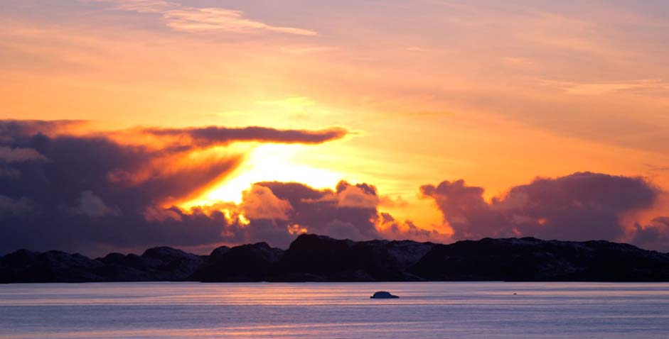 Water Greenland Ice Sunset