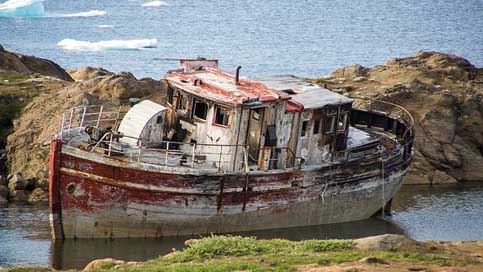 Boat Aged Greenland Old Picture