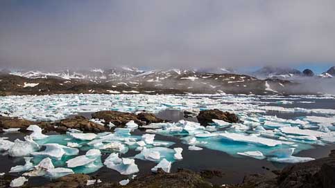 Drift-Ice Sea Mountain Frozen Picture