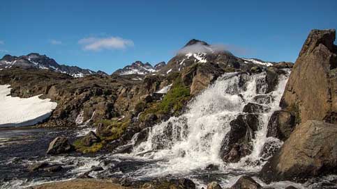 Mountain Reflection-Landscape Wilderness Waterfall Picture