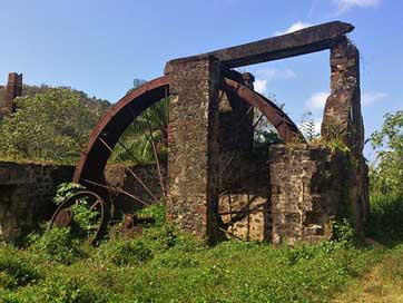 Grenada Ruin Waterwheel Caribbean Picture