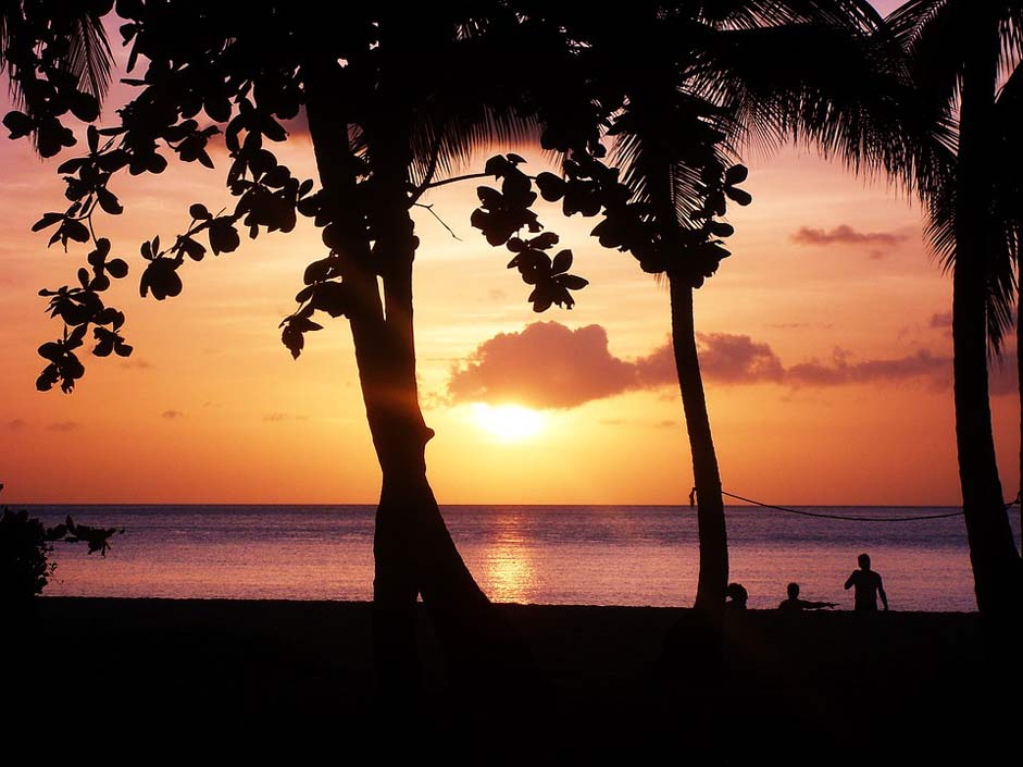 Sea Guadeloupe Beach Sunset