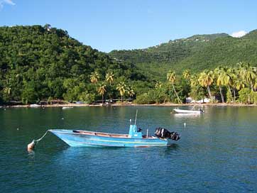 Guadeloupe Island Cove-Boat Boiling Picture