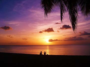 Sunset Sea Guadeloupe Beach Picture