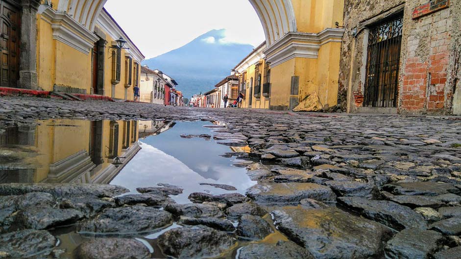 Agua-Volcano Guatemala Sunrise Antigua-Guatemala