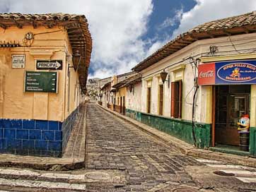 Cobblestone-Street Village Central-America Guatemala Picture
