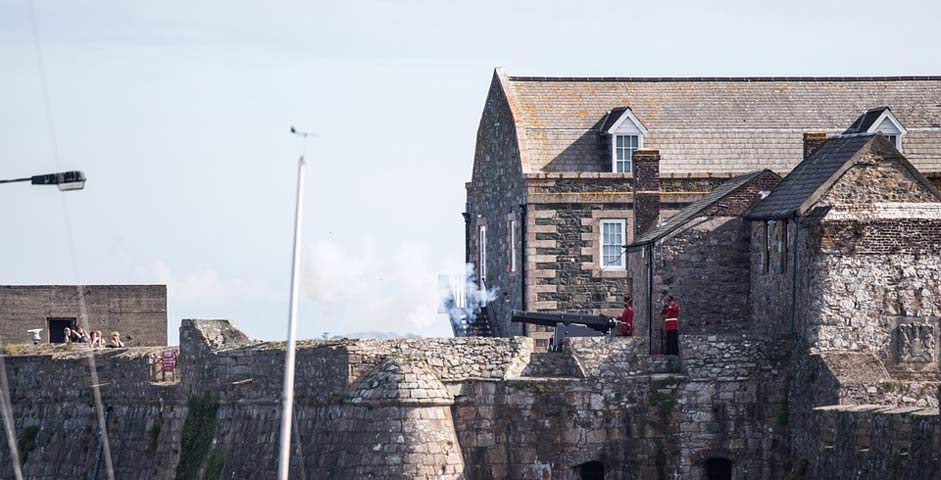 Firing Cannon Castle Guernsey