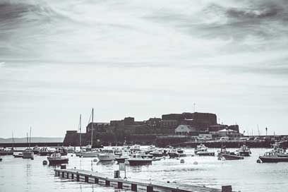Castle Black-And-White History Guernsey Picture