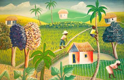 Haiti Fields Agriculture Painting Picture