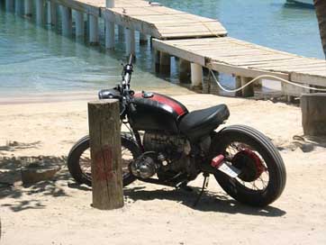 Motorcycle Honduras Sea Dock Picture