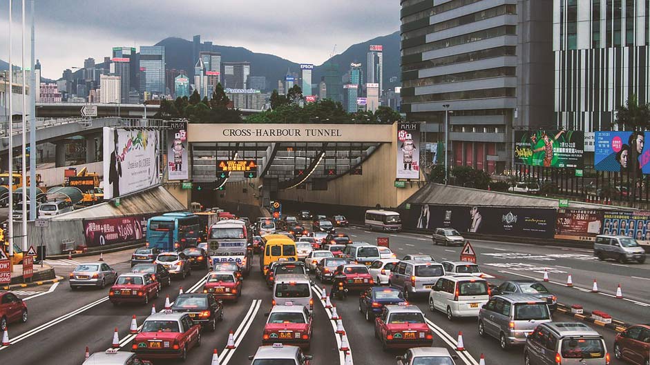 Traffic Central Street-View Hong-Kong