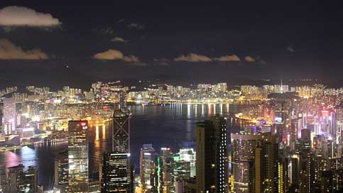 Hong-Kong Water Buildings Cityscape Picture