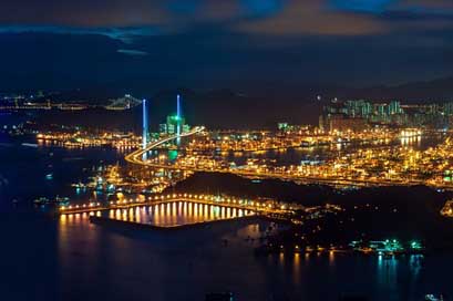 Hong-Kong Lights Night Harbor Picture