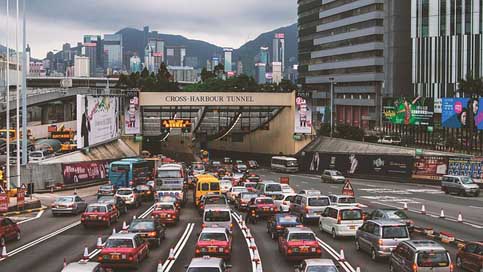Hong-Kong Traffic Central Street-View Picture