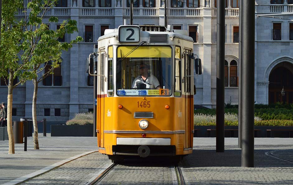Hungary Tram Yellow Budapest