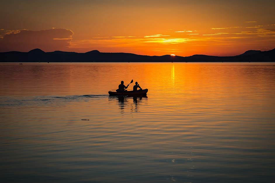 Landscape Lake Sunset Lake-Balaton