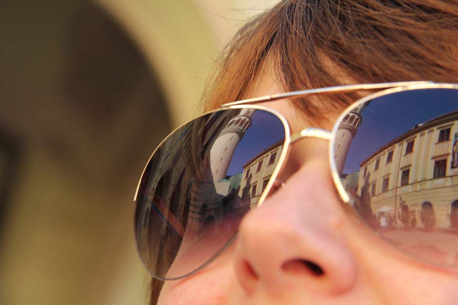 Reflection Sopron-Hungary Girl Sunglasses