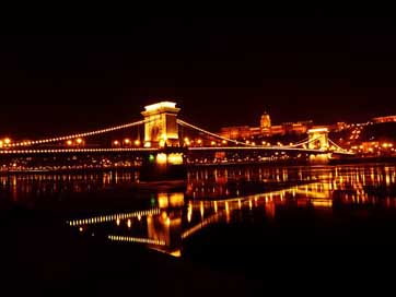 Chain-Bridge Architecture Night-Photograph Budapest Picture