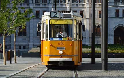 Budapest Hungary Tram Yellow Picture