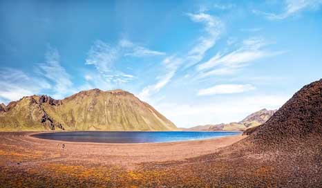 Lake Landscape Wide Iceland Picture