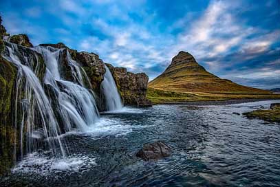 Iceland Waterfall Kirkjufell Mountains Picture