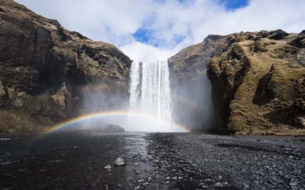 Waterfall Water River Rainbow Picture