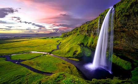 Seljalandsfoss Falls Iceland Waterfall Picture