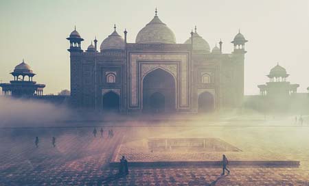 Taj-Mahal Misty Building India Picture