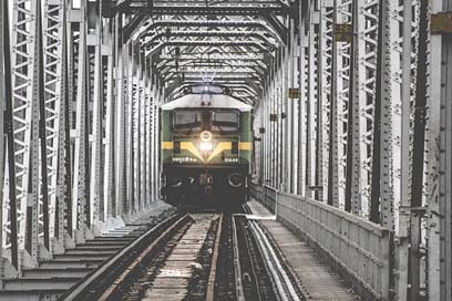 Train Tracks Transportation Bridge Picture