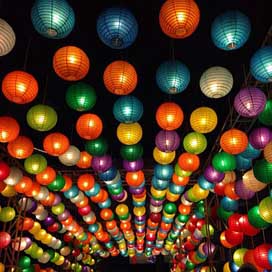 Lampions Colorful Chinese Lanterns Picture