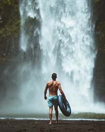 Water Adult Outdoors Waterfall Picture