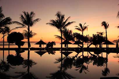 Bali Travel Sunset Palm-Trees Picture