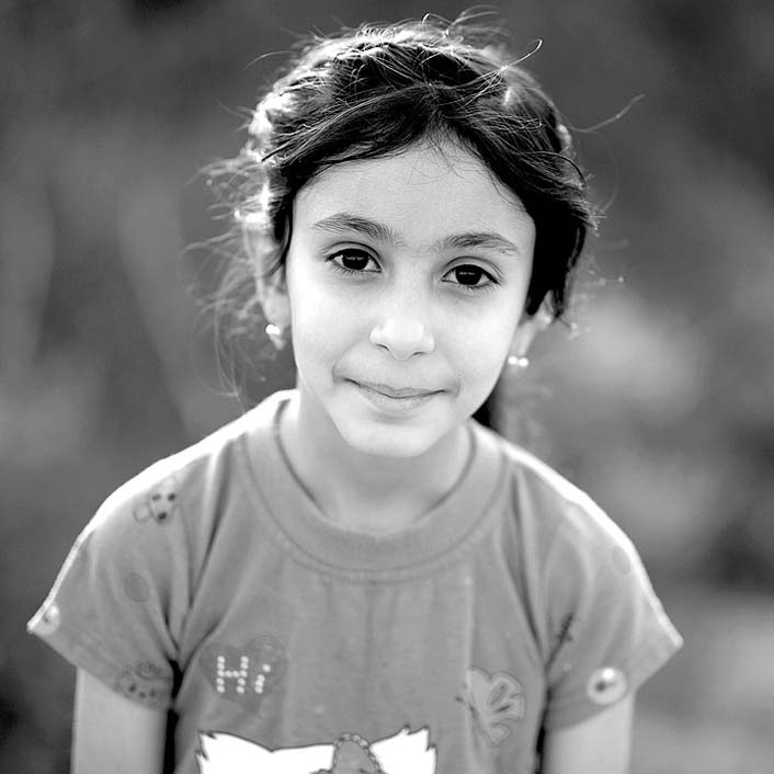 Black-And-White Young Girl Kid