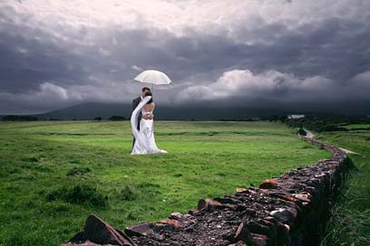 Wedding Landscape Bride-And-Groom Ireland Picture