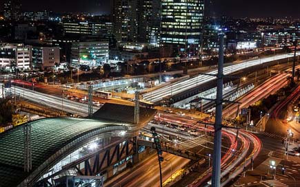 Tel-Aviv Israel Night Trainstation Picture